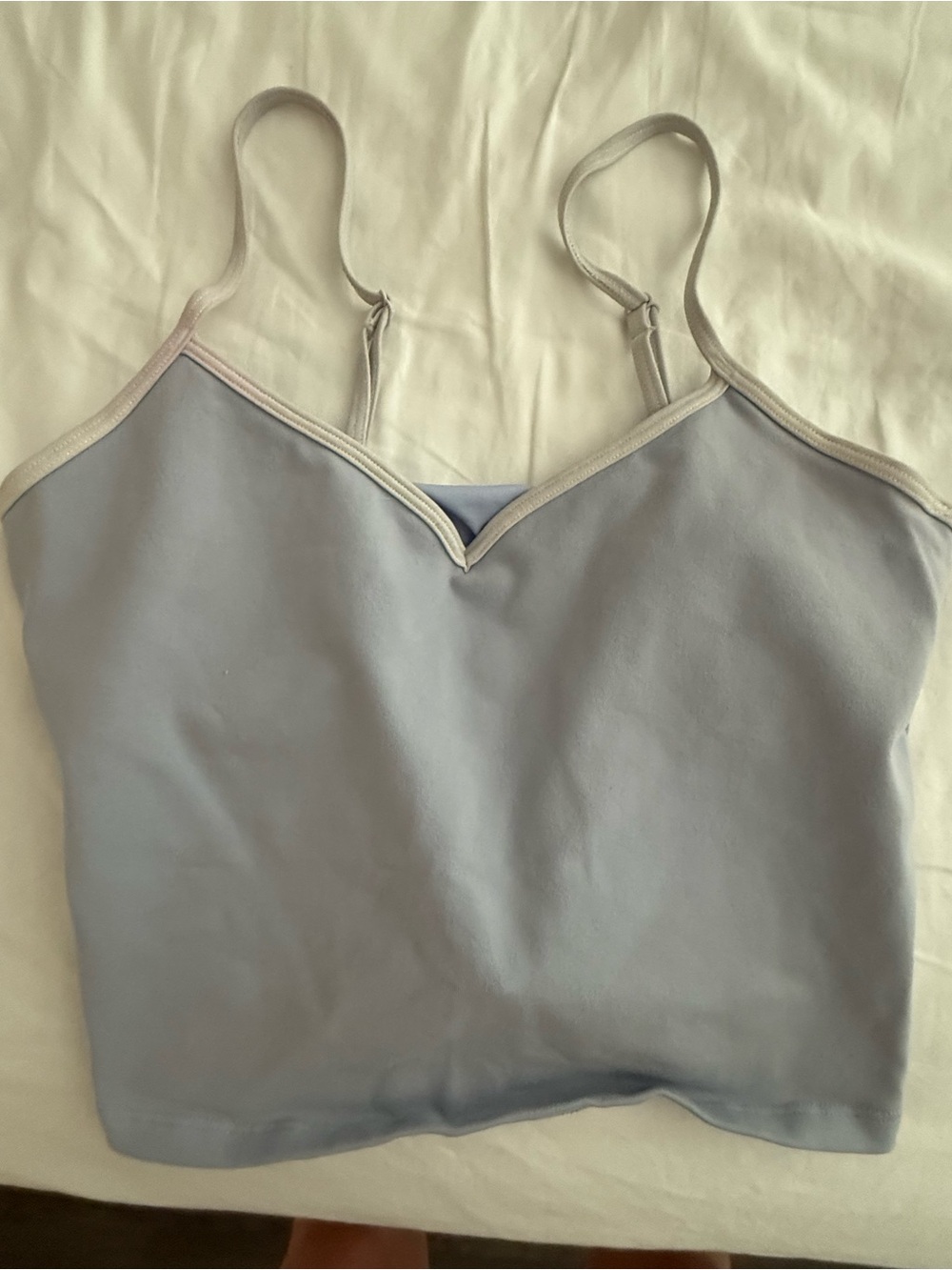 ALO Yoga Light Blue V-Neck Spaghetti Strap Tank